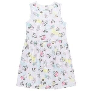 Disney Little Girls Minnie Friends Sleeveless Tank Dress Crew Neck Multi Size 4